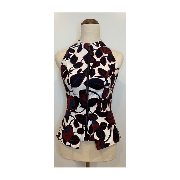 Womens Cue 2 piece set floral peplum top with pencil fitted skirt lined size 6 - Picture 2 of 13